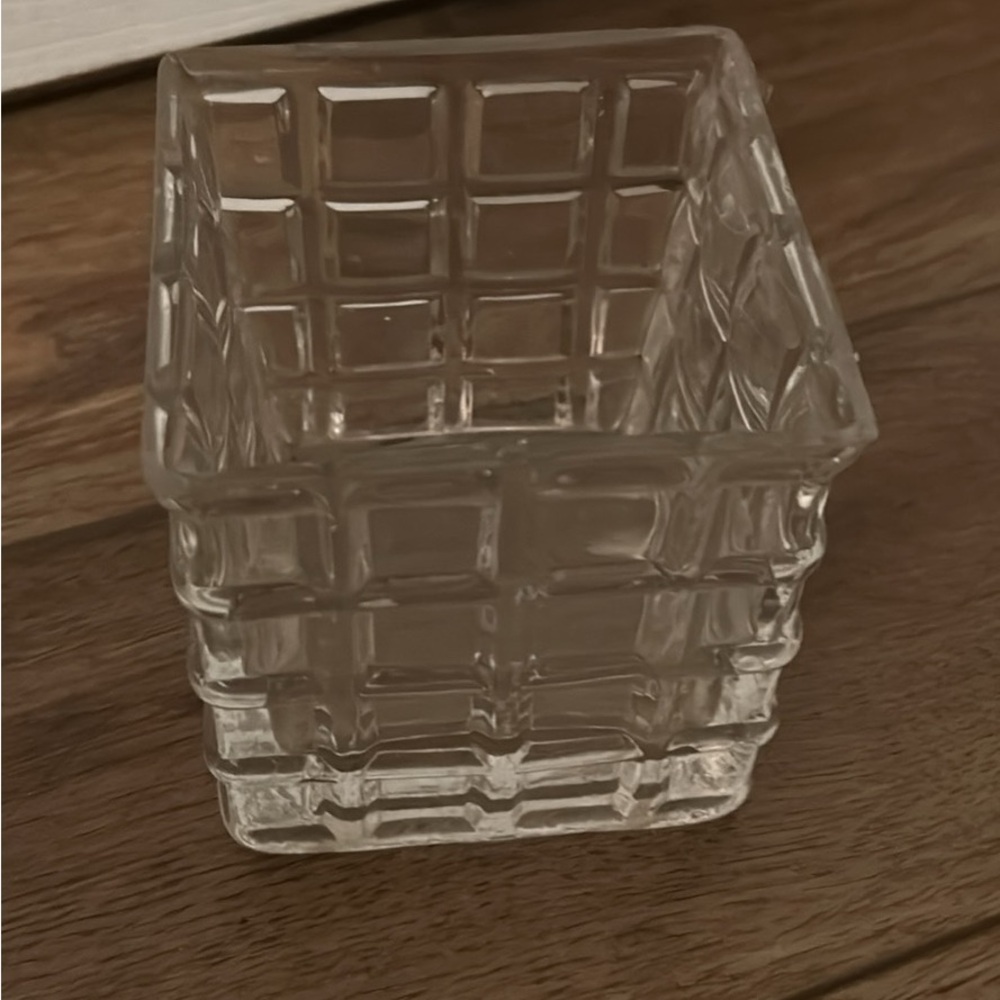 Clear Glass Square Vase